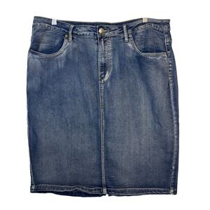 Lexi Jeans Womens Denim Pencil Skirt Size 18 Blue Stretch Classic Fit Y2K